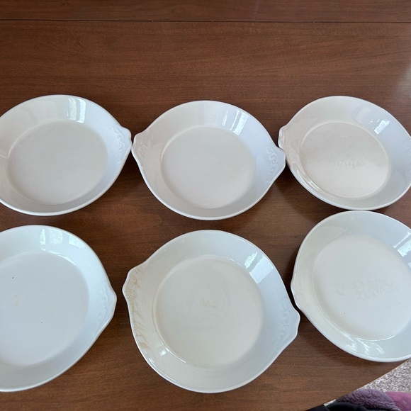 Set of 6 Vintage Apilco French Porcelain Whitewate Au Gratin Baking Dishes. - Picture 1 of 7